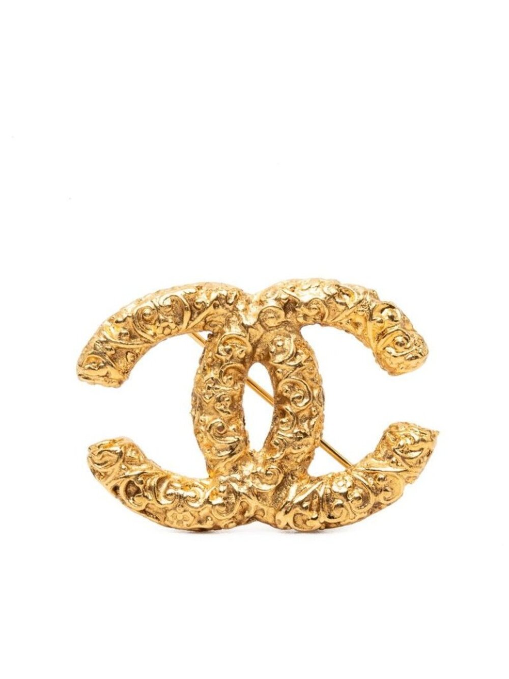 Chanel CC Logo Brooch 03 Gold Plated